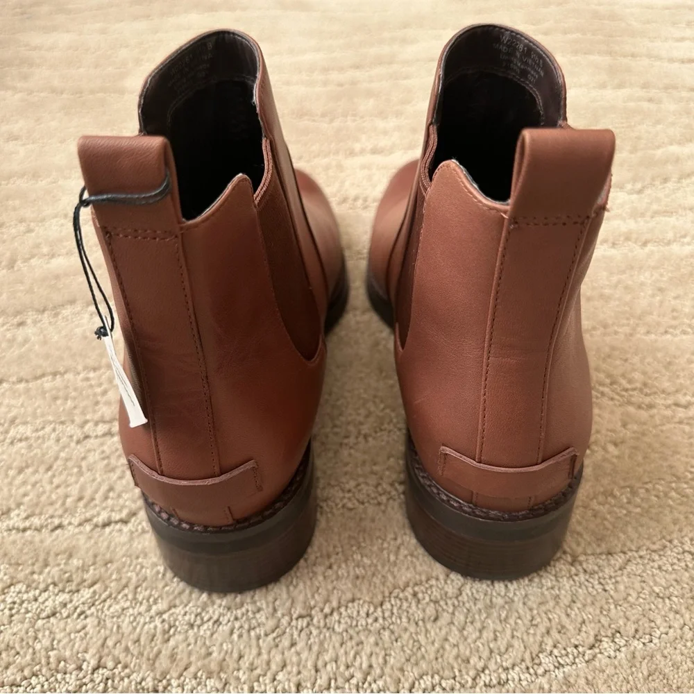 NEW COLE HAAN Nora Leather Ankle Chelsea Waterproof Boots Chestnut Brown Sze 9.5
